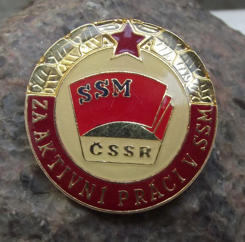 Antique Worker Award Red Star SSM CSSR Communist Youth Decoration Pin Badge - Badgecrazy