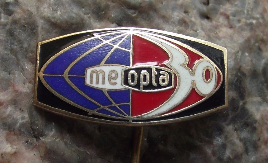 1963 Antique Meopta Viewmaster Meoskop Camera Optical 30th Anniversary Pin Badge - Badgecrazy