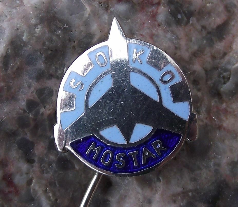 Vintage Soko Mostar Yugoslavia Air Force Aircraft Manufacturer Firm Pin Badge - Badgecrazy
