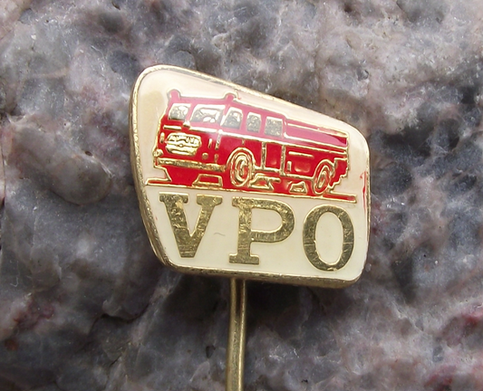 Vintage VPO Czech Fire Fighting Union Fire Engine Truck Pin Badge