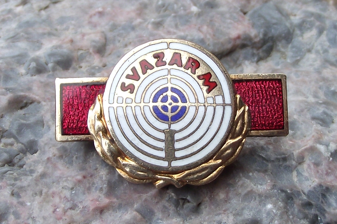 Vintage Svazarm Czech Army Reserve Grade 1 Shooter Paramilitary Brooch Pin Badge - Badgecrazy