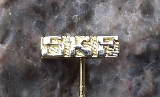 Vintage SKF Steel Roller Ball Bearing Swedish Sweden Engineering Firm Pin Badge - Badgecrazy