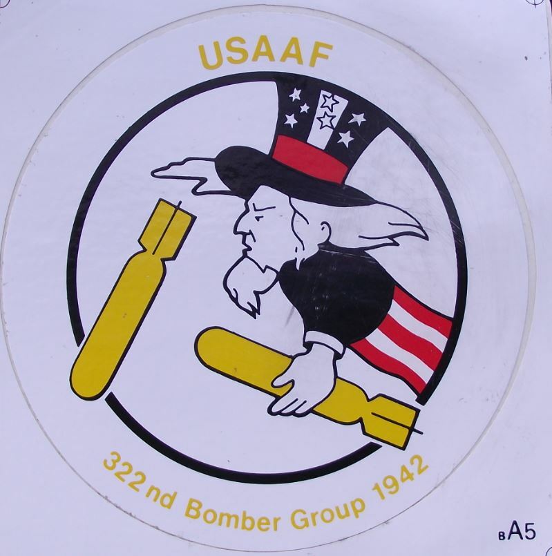 USAAF 322nd Bomber Group 1942 Uncle Sam Bombs Aircraft Crest Sticker Decal - Badgecrazy