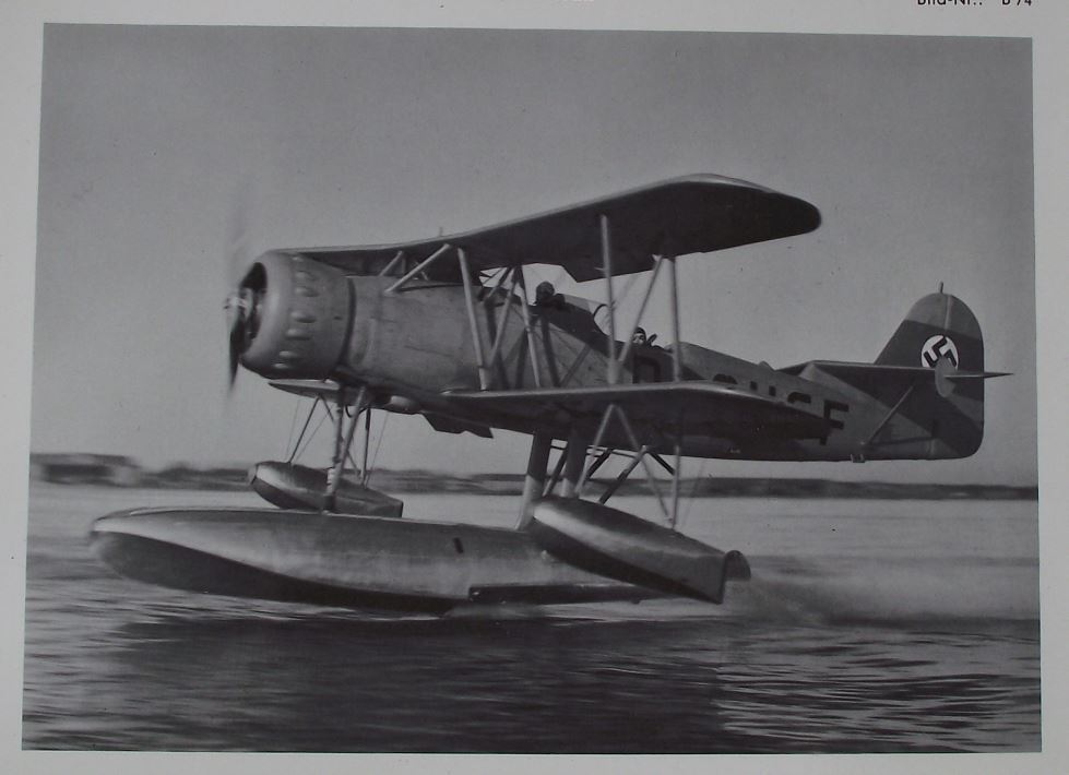 1974 Focke Wulf Fw 62 Floatplane Biplane Luftwaffe Aircraft Photographic Plate - Badgecrazy