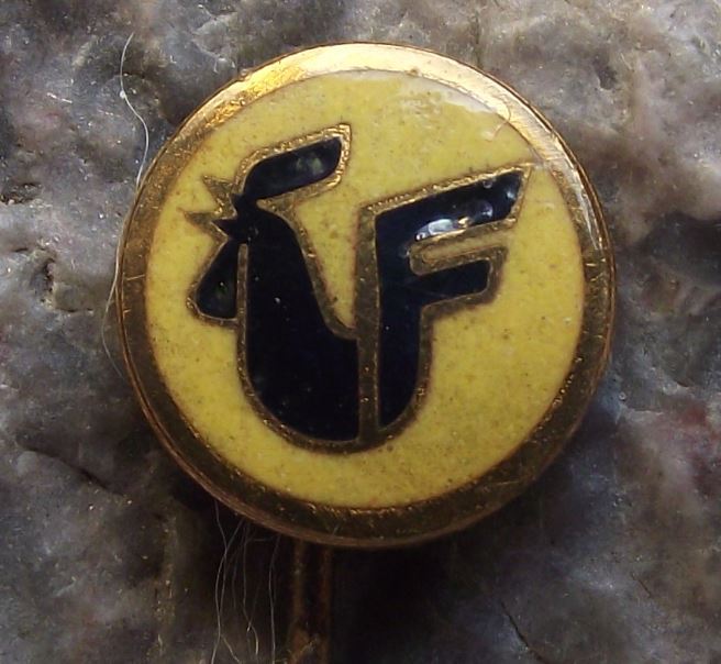 Antique Black Chicken Rooster Crowing Cockerel Farm Keeper Farmer Pin Badge - Badgecrazy