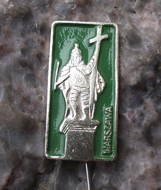 Vintage Warsaw Warszawa Poland Sigismund Column Polish Landmark Statue Pin Badge - Badgecrazy