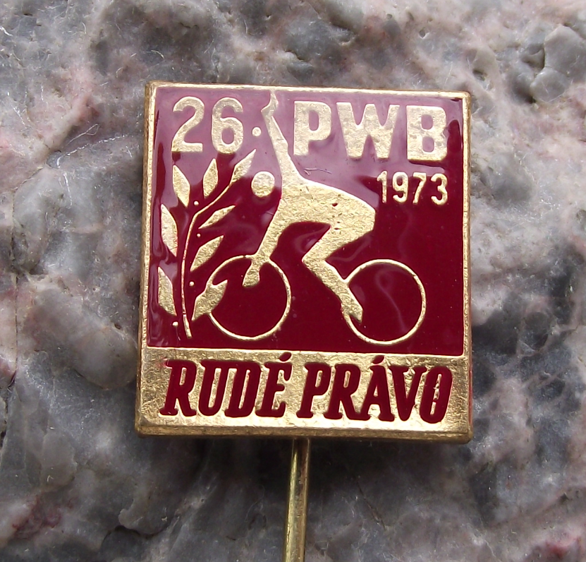 1973 WBP International Bicycle Peace Bike Race Rude Pravo Cycle PBW Pin Badge - Badgecrazy