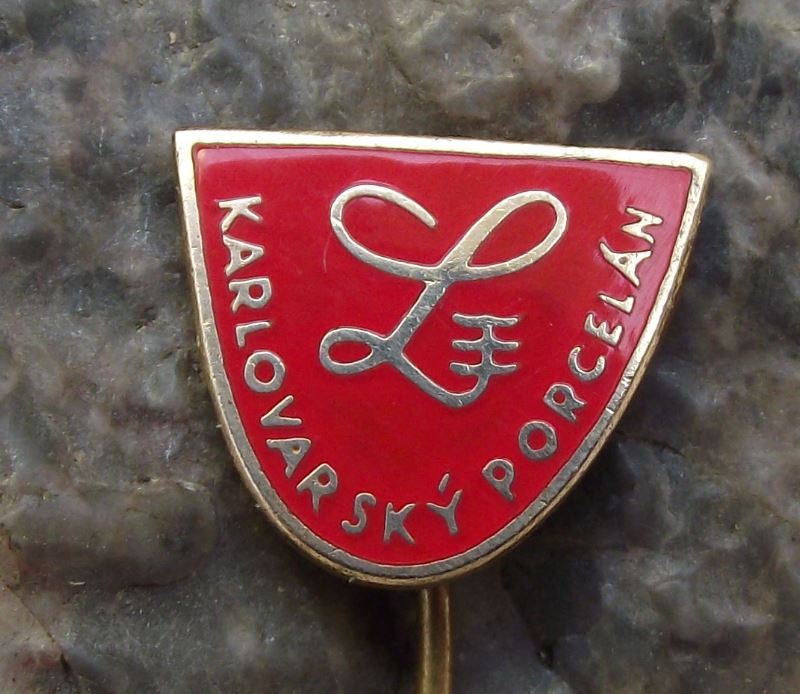 Antique Thun Karlovarsky Czech Porcelan Porcelain Ceramics Factory Pin Badge