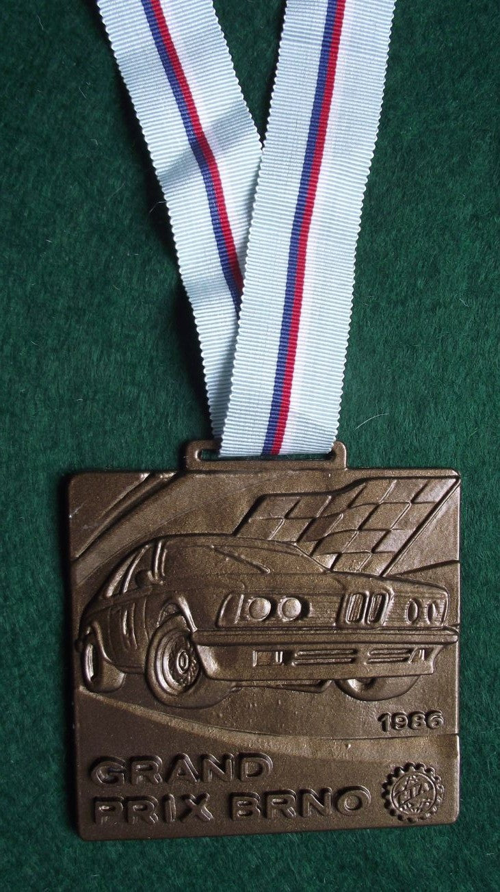1986 BMW 635 FIA Official Rally Championships Brno Grand Prix Ribbon Medal - Badgecrazy