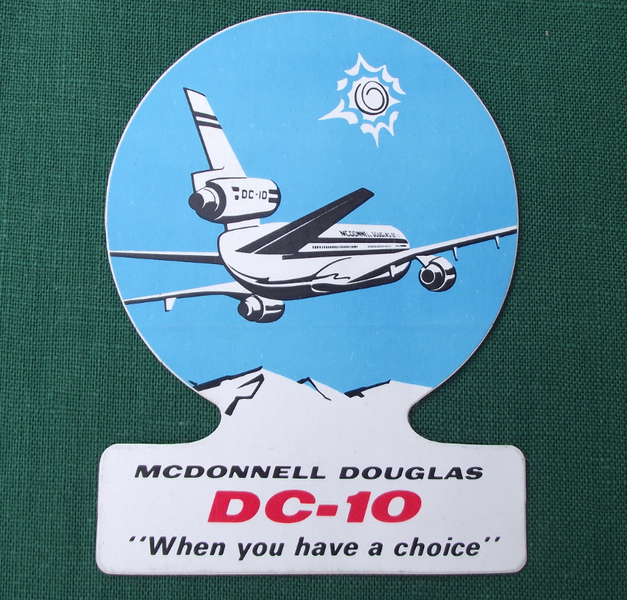 1982 Farnborough Airshow McDonnell Douglas DC-10 Airliner Aircraft Sticker Decal - Badgecrazy