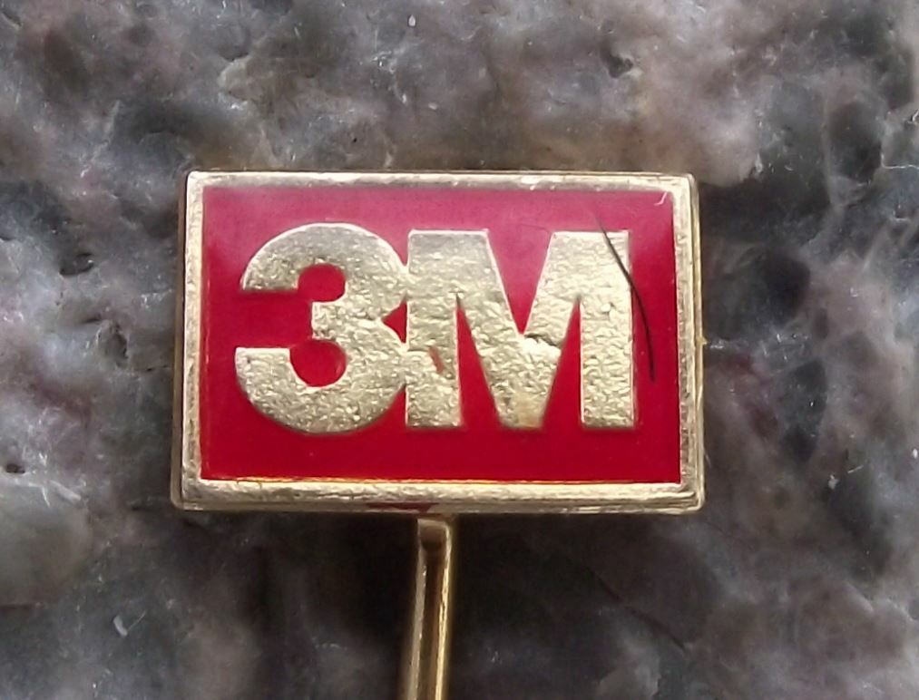 Vintage 3M Cellotape Tape Mining Company Original Red Advertising Logo Pin Badge - Badgecrazy