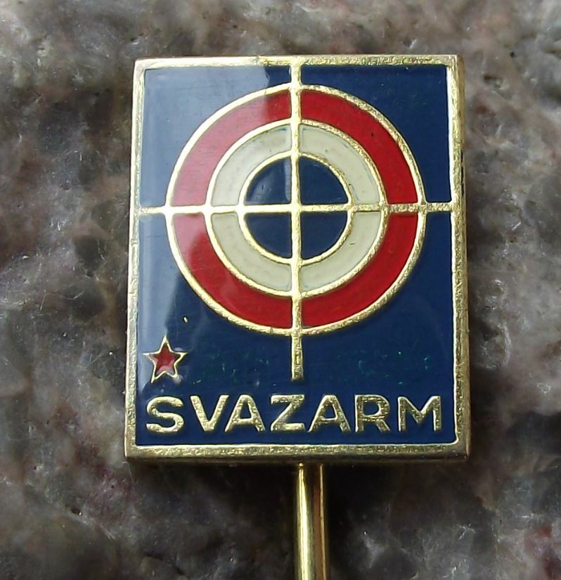 Svazarm Czech Army Reserve Gun Weapon Rifle Shooting Marksman Target Pin Badge - Badgecrazy