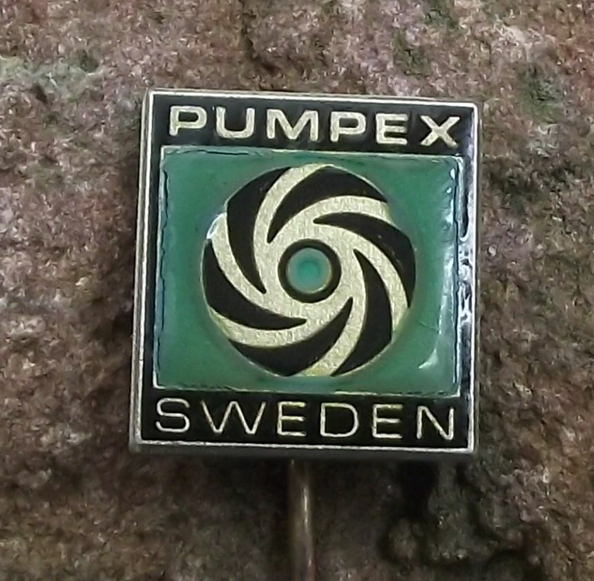 Vintage Pumpex Sweden Submersible Equipment Pump Valves Engineering Pin Badge - Badgecrazy