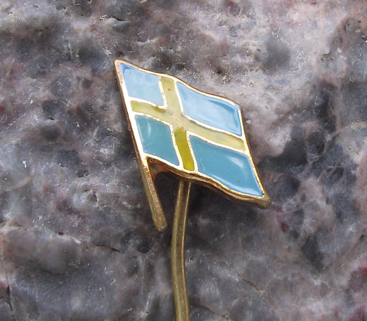 Swedish National Day Sweden Flag Yellow Scandinavian Nordic Cross Pin Badge - Badgecrazy