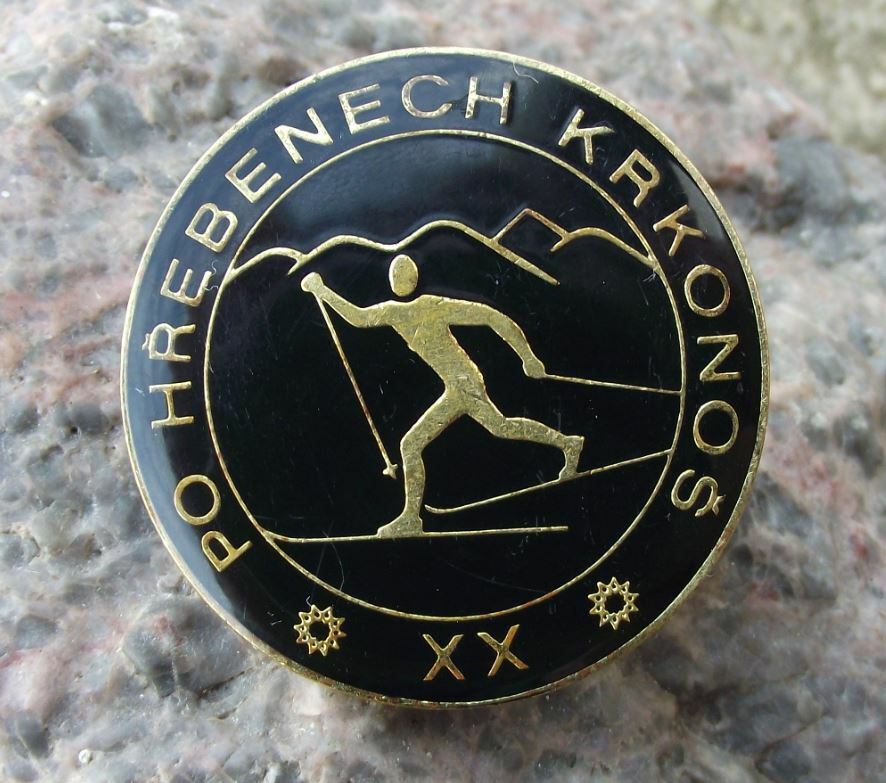 Vintage Krkonos Mountain Ridge Cross Country Ski Race 20th Anniversary Pin Badge - Badgecrazy