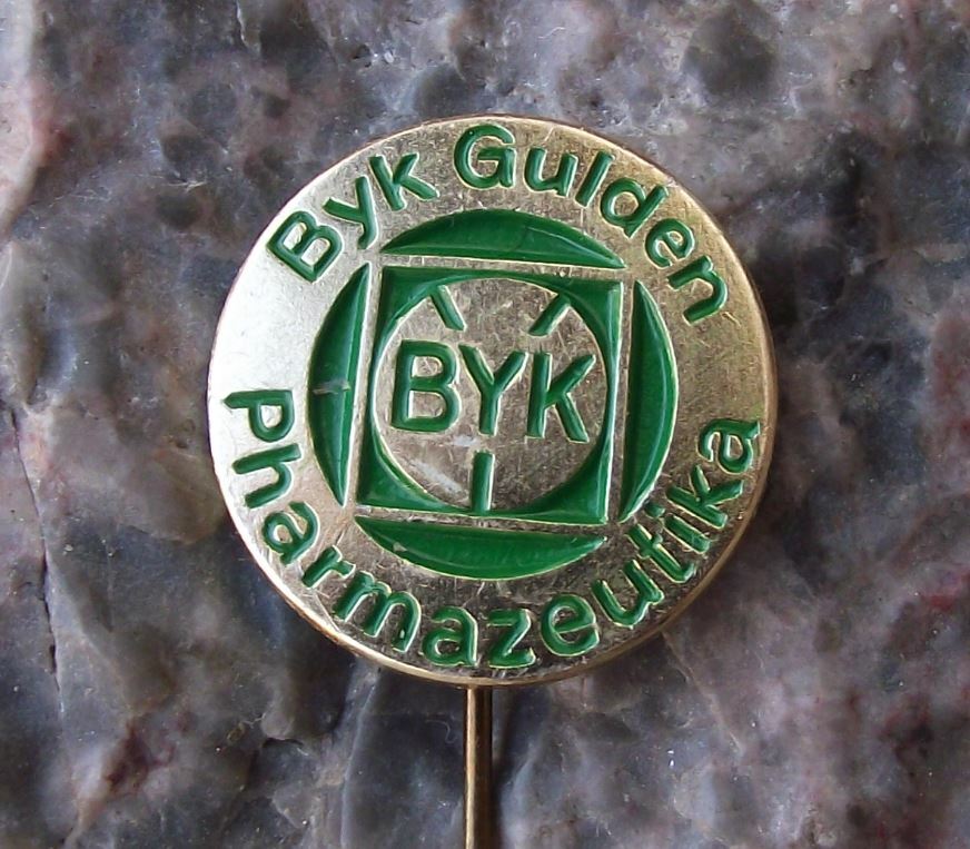 Antique Byk Guldenwerke AG Germany Pharmacutical Chemicals Pin Badge - Badgecrazy