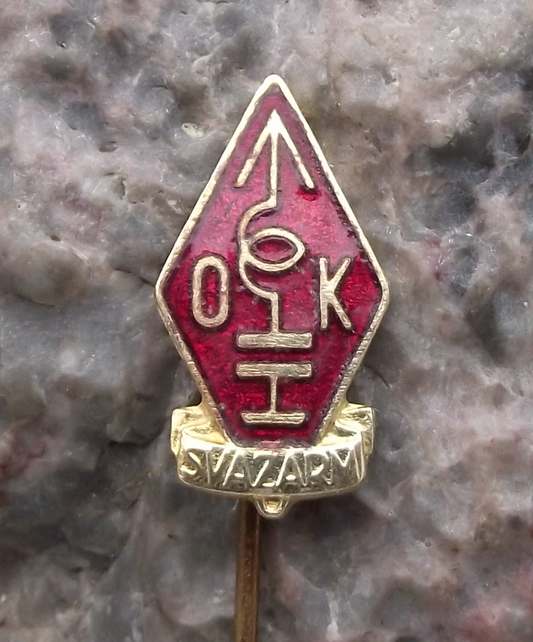 Vintage Svazarm International Symbol OK Army Reserve Radio Military Pin Badge - Badgecrazy