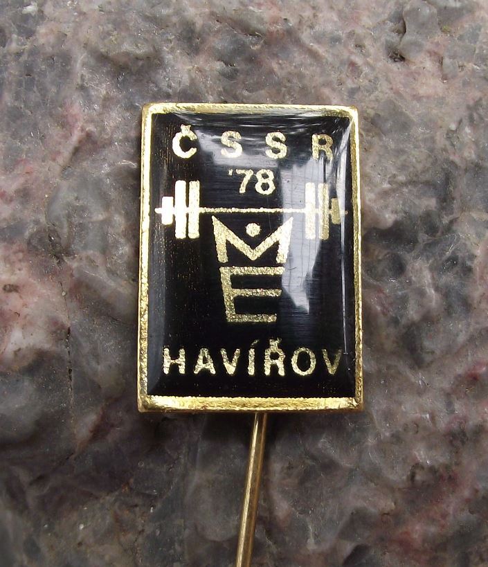 1978 European Weight Lifting Weightlifting Championship Czechoslovakia Pin Badge - Badgecrazy