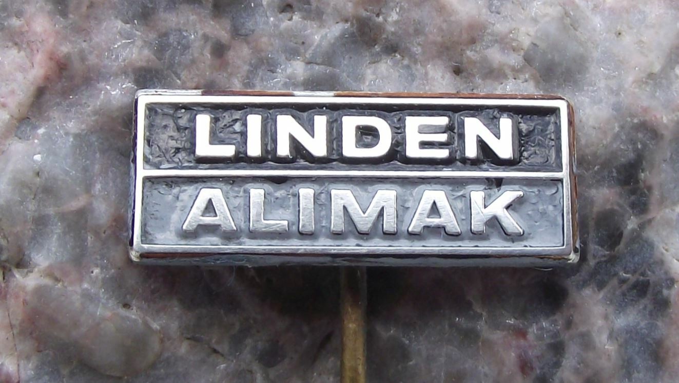 Vintage Linden Alimak Hek Tower Cranes Construction Hoists Company Pin Badge - Badgecrazy