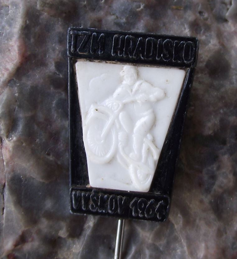 1964 Motorcycle Motocross MX Vyskov Czechoslovakia Racing Race Pin Badge - Badgecrazy