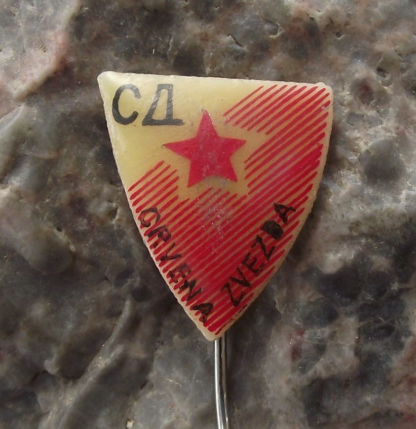 Antique Red Star Belgrade Serbia Football Club Plastic Supporters Pin Badge - Badgecrazy