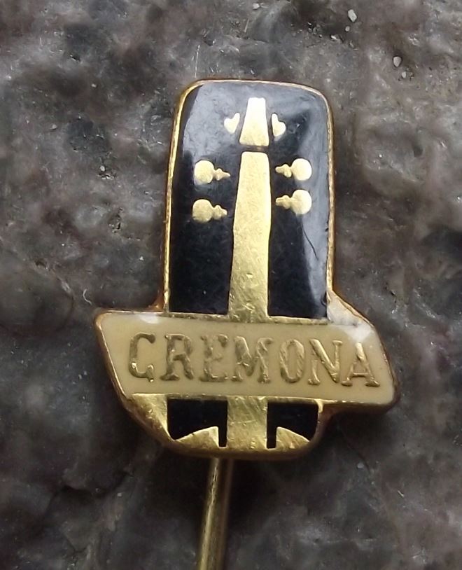 Antique Cremona Violins Musical Instruments Violin Advertising Pin Badge - Badgecrazy