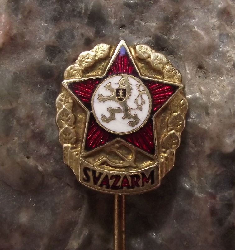 Vintage Svazarm Czechoslovakia Cold War Army Military Reserve Star Pin Badge - Badgecrazy