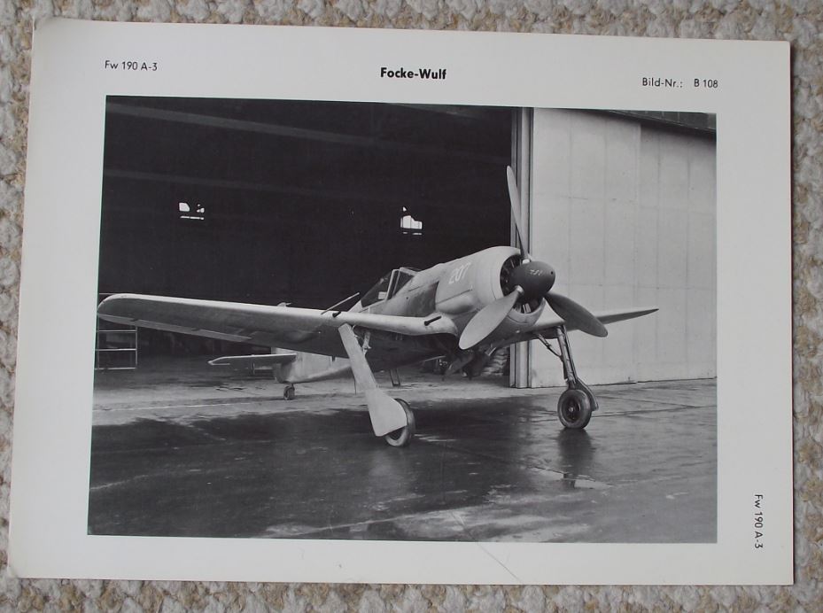 1974 Focke Wulf Fw 190 A-3 Luftwaffe WWII Fighter Aircraft Photographic Plate - Badgecrazy