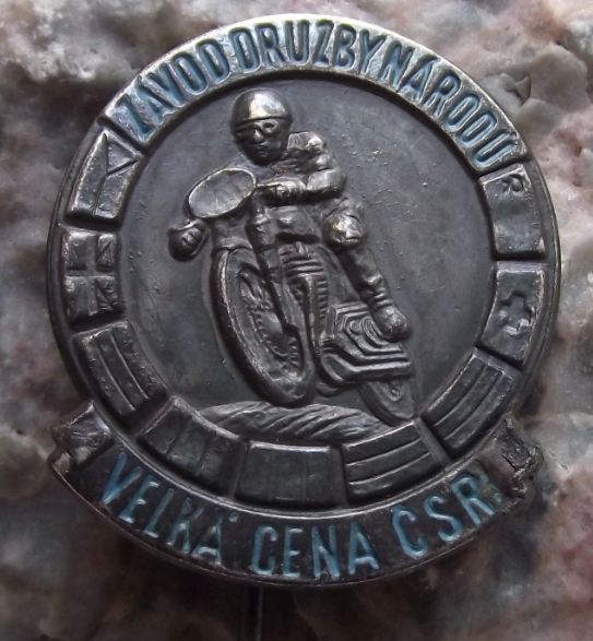 1952 Grand Prix Czechoslovakia Friendship of Nations Motorbike Race Pin Badge - Badgecrazy