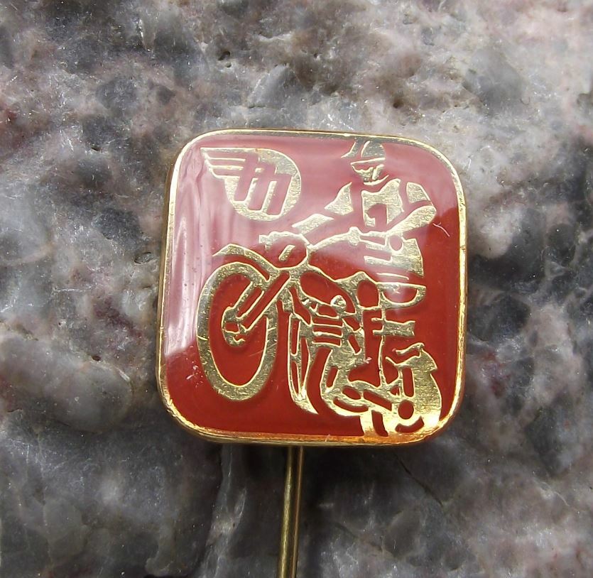 Antique Leaping Motocross MX Motorbike Rider Mototechna Czech Race Pin Badge - Badgecrazy