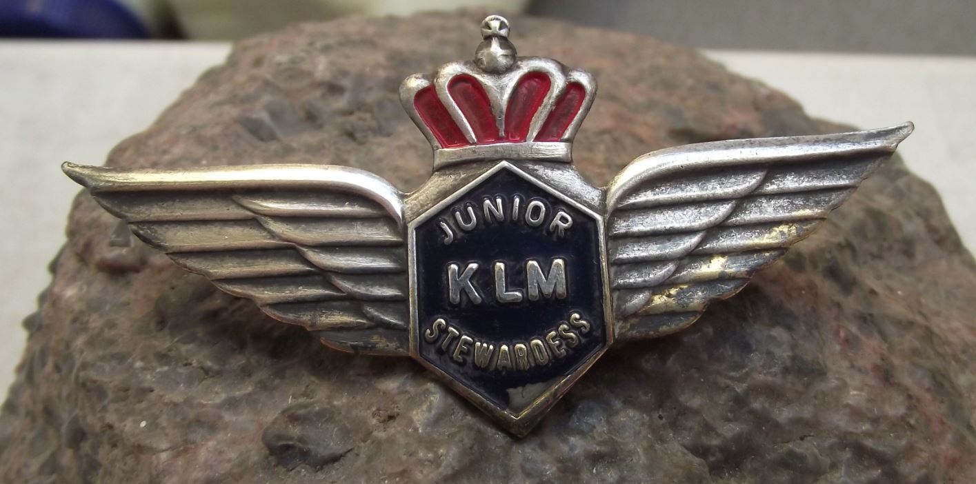 KLM Royal Dutch Airlines Holland Junior Stewardess Wings Aircraft Pin Badge - Badgecrazy