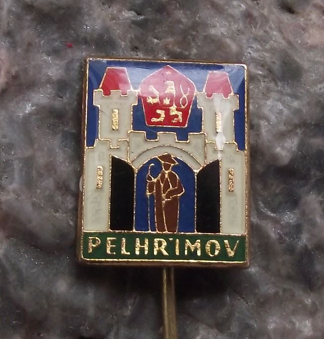 Vintage Pelhrimov Pilgrim Czech Pilgrimage Heraldic Crest Coat of Arms Pin Badge - Badgecrazy