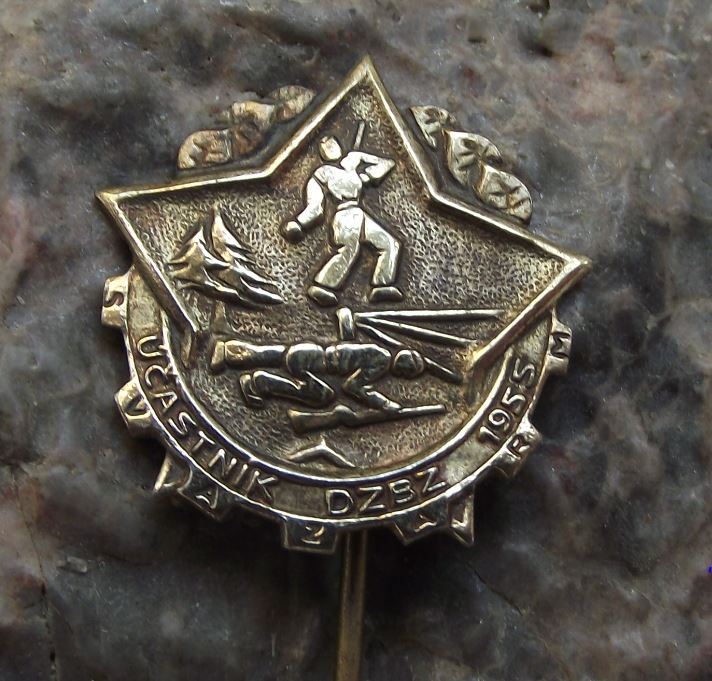 1955 Svazarm Czechoslovak Paramilitary Army Military Exercises DZBZ Pin Badge - Badgecrazy