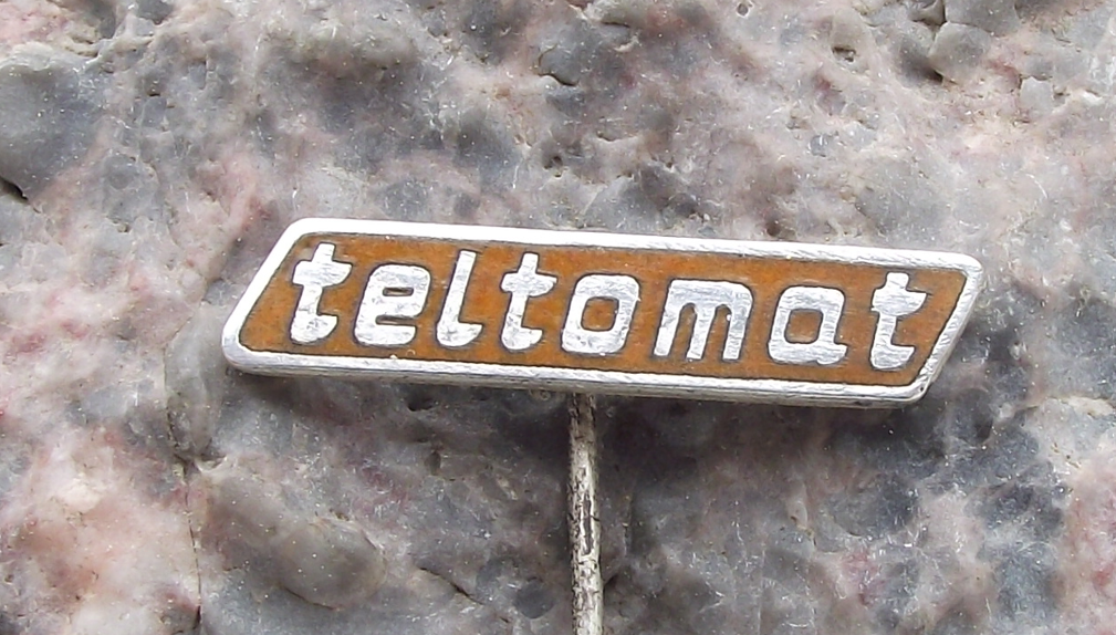 Vintage VEB Teltomat East German Asphalt Bitumen Engineering DDR Logo Pin Badge - Badgecrazy