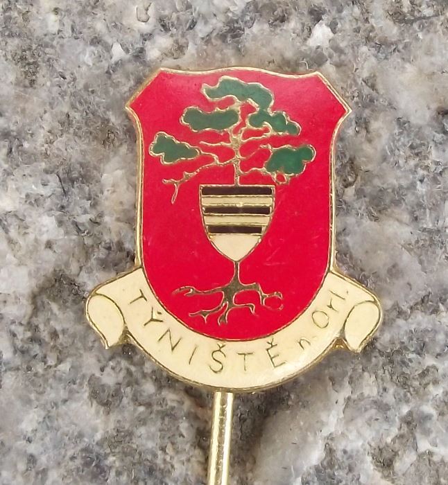 Tyniste nad Orlici Shield & Tree Official Czechoslovak Heraldic Crest Pin Badge - Badgecrazy