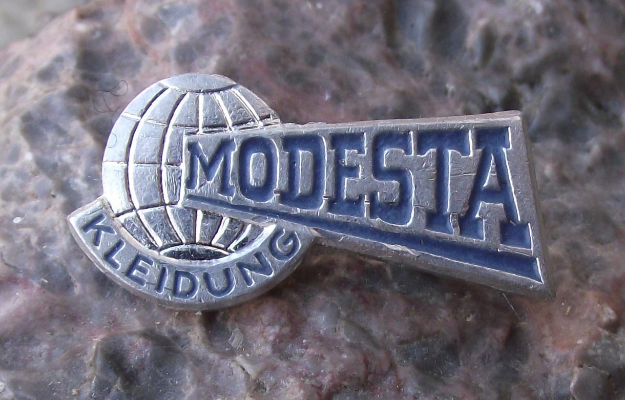 Modesta Bekleidungswerke VEB East German Clothing Fashion Clothes Firm Pin Badge - Badgecrazy