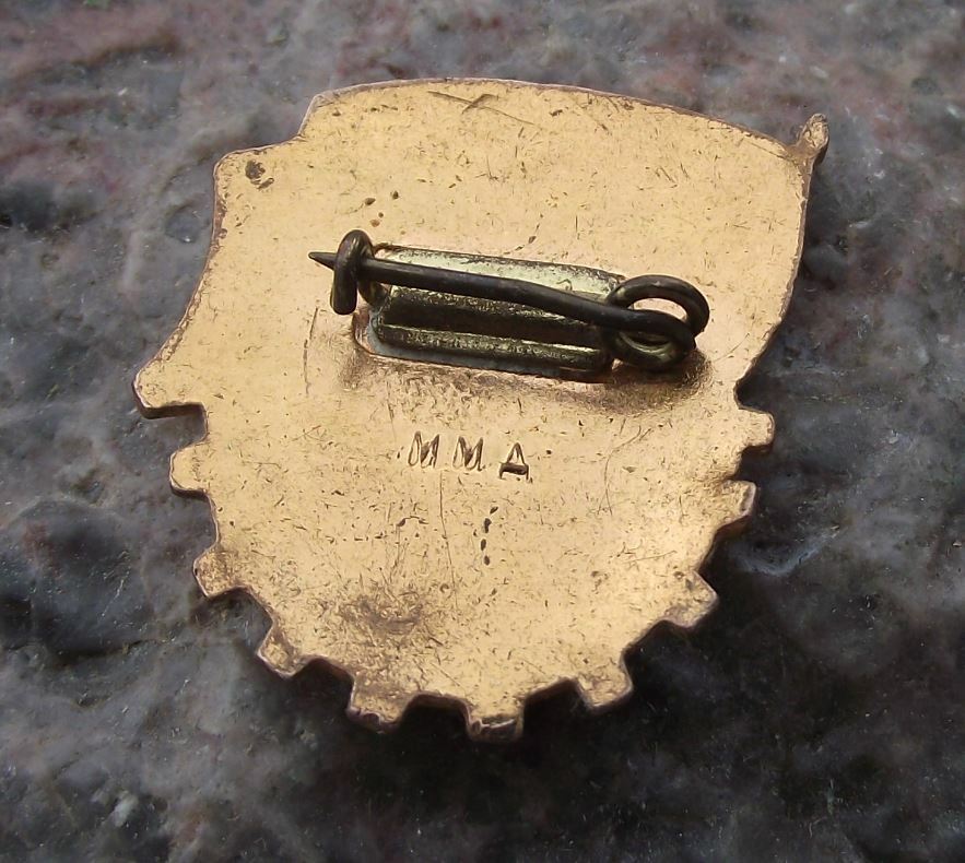 Antique 50th Anniversary Soviet Union Trade Unions Hammers Cog Machine Pin Badge - Badgecrazy