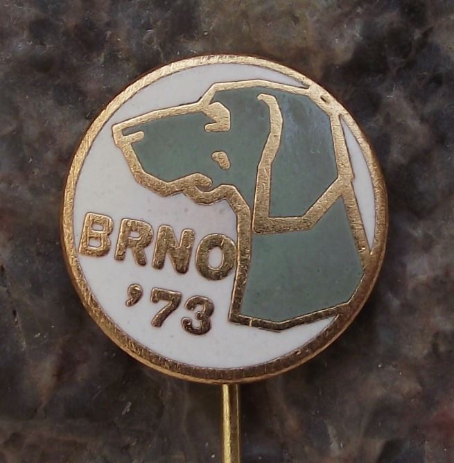 1973 International Dog Breeders Club Show Event Brno Pointer Breed Pin Badge - Badgecrazy