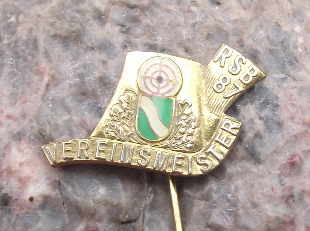 1987 Rheinland Shooting German Defence Association Club Champion Pin Badge - Badgecrazy