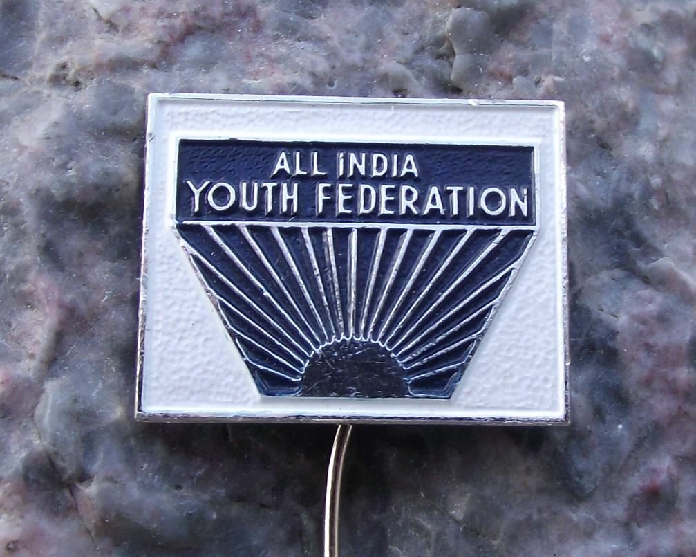Antique All India Youth Federation Student Political Group Indian Pin Badge - Badgecrazy