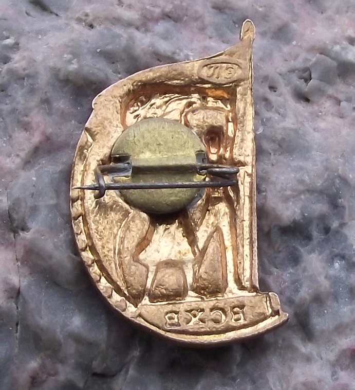 Vintage BCXB All Russian Exhibition Centre BAHX Museum Soviet Flag Pin Badge - Badgecrazy