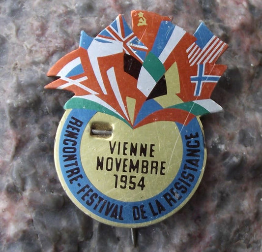 1954 Vienna Meeting of the Resistance Fighters of WW2 Conference Pin Badge
