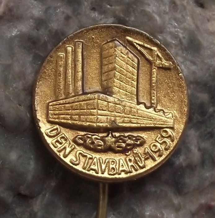 1959 Construction Building Workers Builders Day National Trade Union Pin Badge - Badgecrazy
