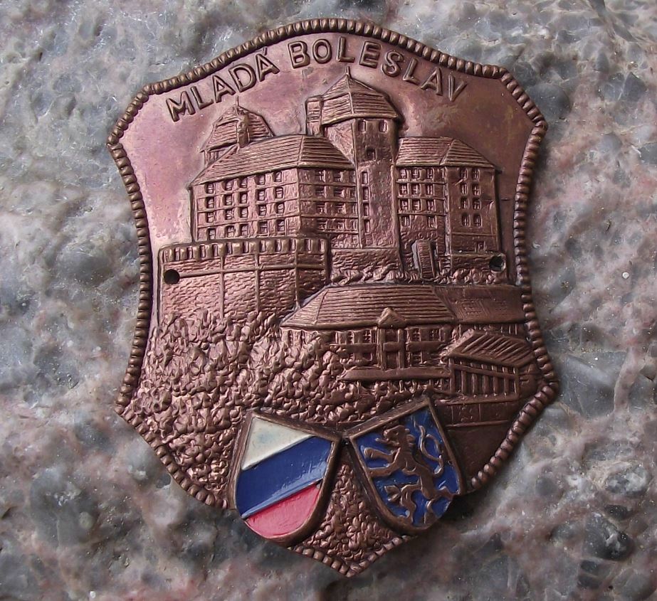 Antique Mlada Boleslav City Vintage Metal Climbers Walking Stick Stocknagel - Badgecrazy