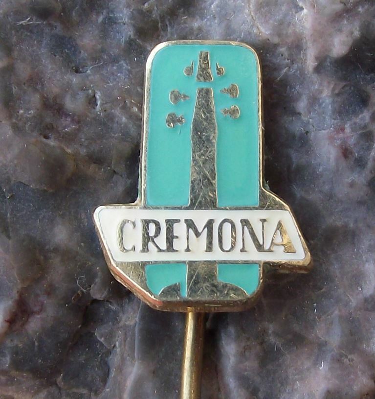 Antique Cremona Violins Musical Instruments Violin Advertising Pin Badge - Badgecrazy