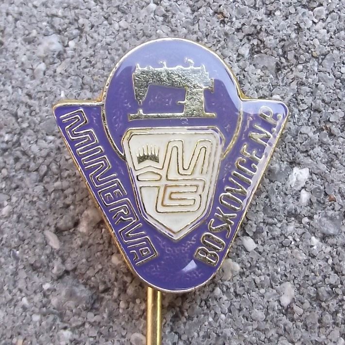 Antique Minerva Boskovice Sewing Machines Czechoslovakia Textile Pin Badge - Badgecrazy