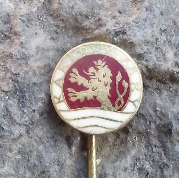 Vintage Karlovy Vary Karslbad Carlsbad Spa Heraldic Crest Coat of Arms Pin Badge - Badgecrazy