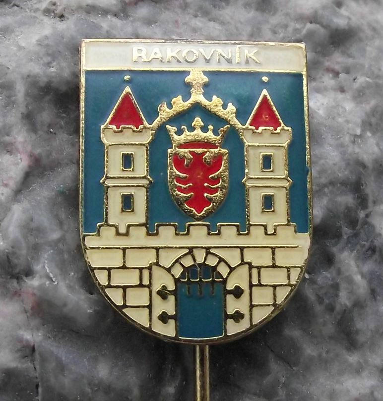Antique Rakovnik Czech Heraldic Crest Coat of Arms Shield Souvenier Pin Badge - Badgecrazy