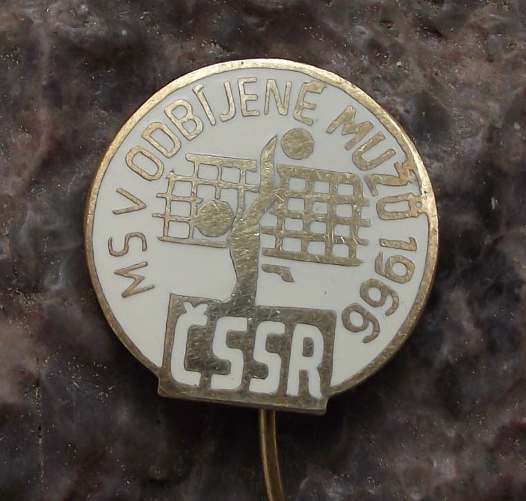 1966 World Mens Volleyball Championships CSSR Czechoslovakia Souvenier Pin Badge - Badgecrazy