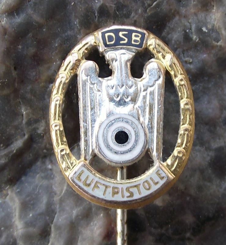 Vintage DSB German Gun Shooting Club Association Airpistol Gold Award Pin Badge - Badgecrazy